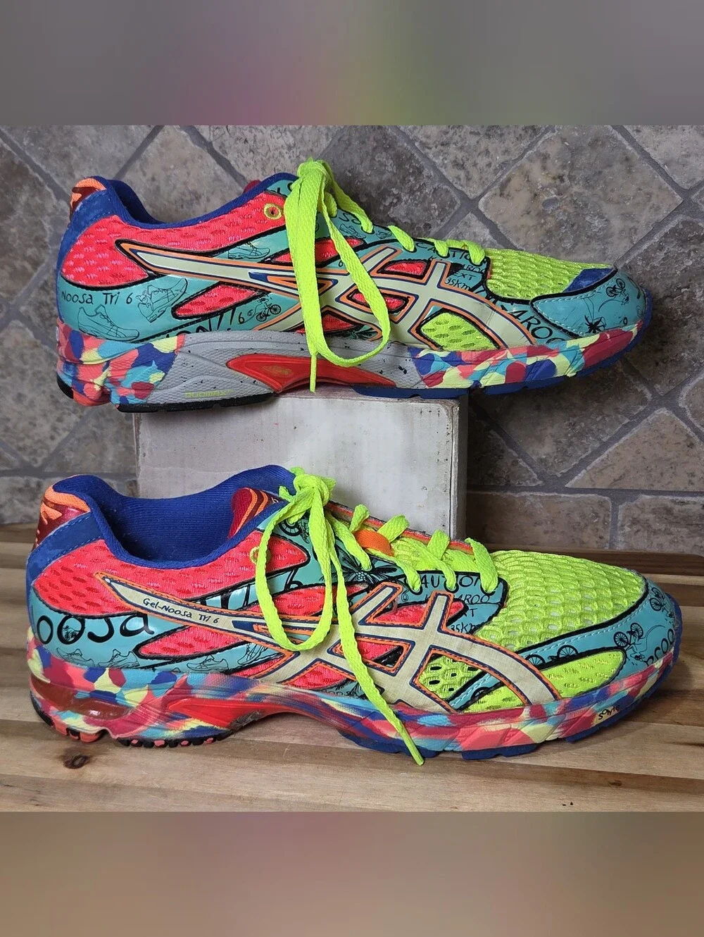 ASICS Mens T113N Gel Nposa Tri 6' Neon Multi Tri Running Shoes Sneakers Size 8.5
